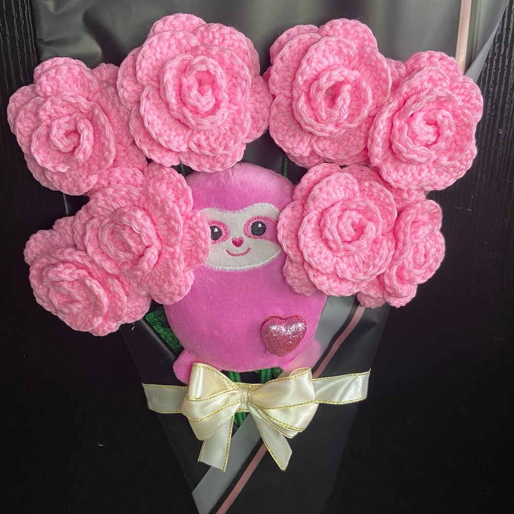Pink Floral Plush Bouquet